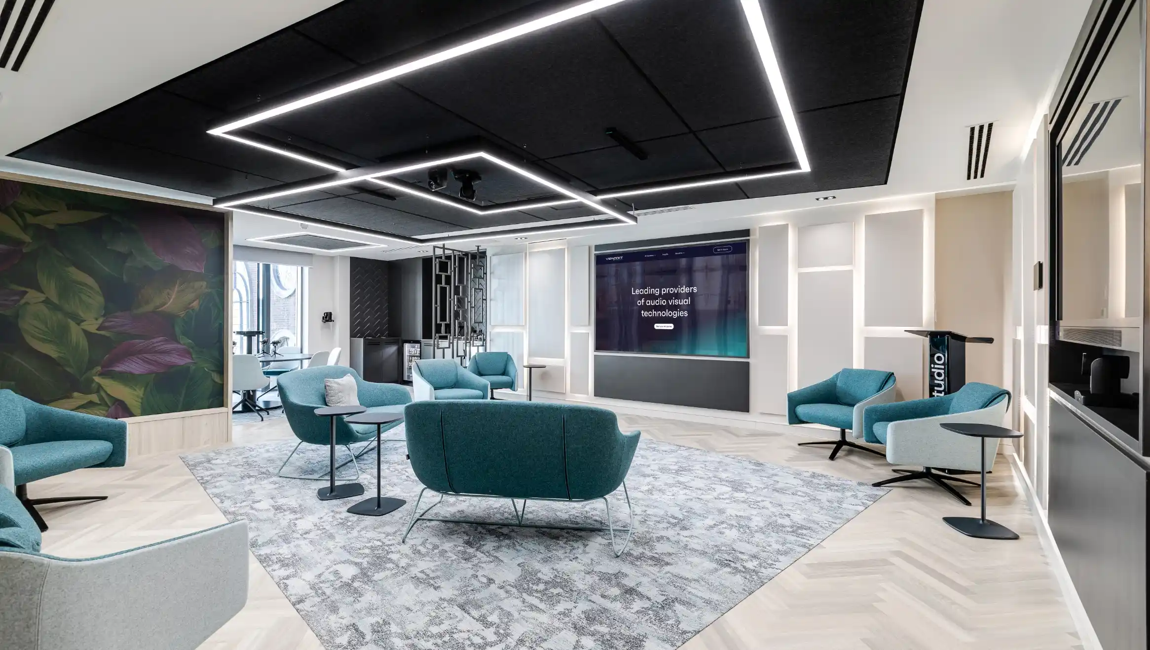 Meeting area with screen